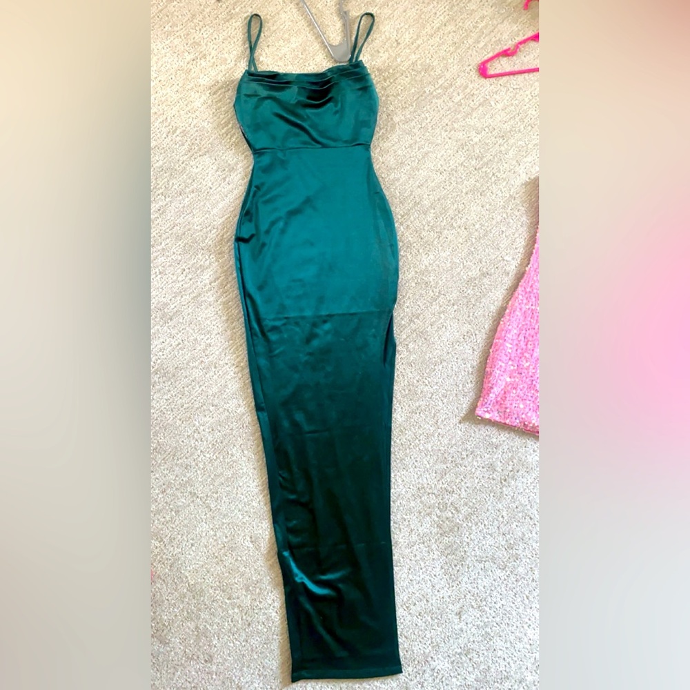 Long green dress